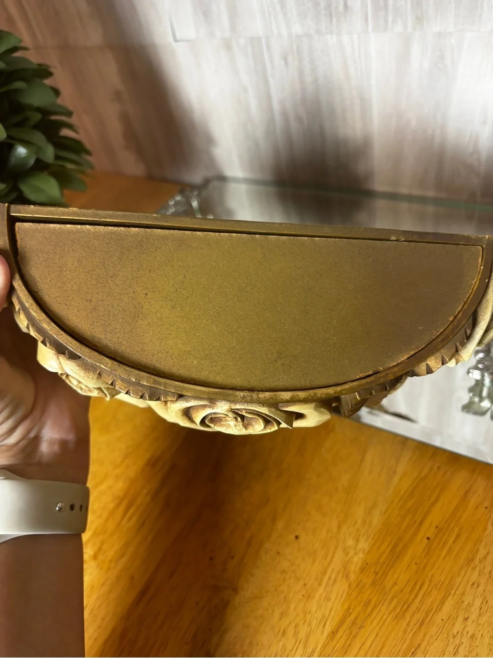 Vintage 1978 Homco 6048 Floral Wall Pocket Plaque Ivory Gold Roses USA
